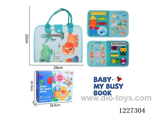Montessori Early Learning for Kids -Felt 3 Page Hippo Busy Board
