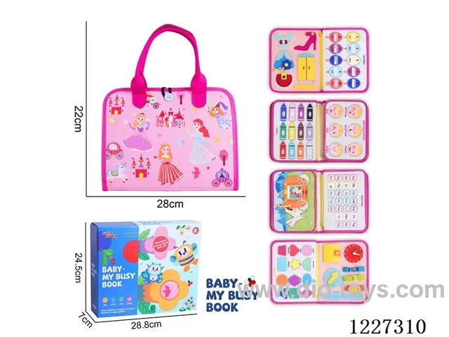 Montessori Early Learning for Kids -Felt 5 Page Princess Model Busy Board