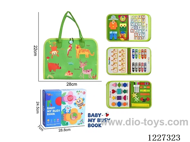 Montessori Early Learning for Kids -Felt 5-page Wildlife Busy Board