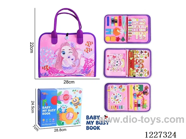 Montessori Early Learning for Kids -Felt 4-page Mermaid Busy Board