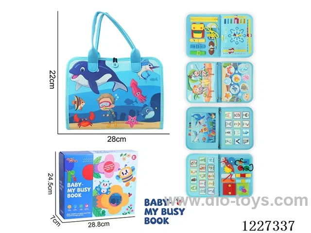 Montessori Early Learning for Kids -5-page Fishing Busy Board