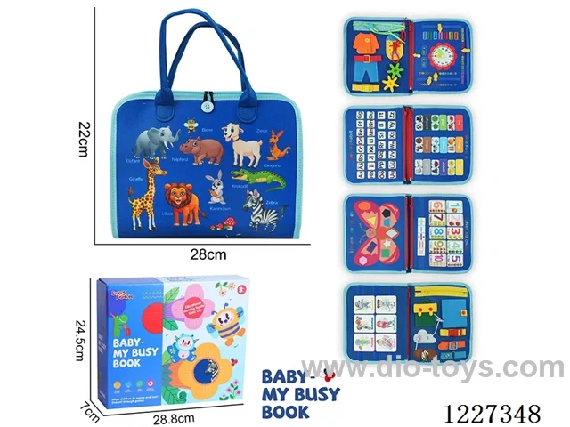 Montessori Early Learning for Kids -3-page Dinosaur Animal Busy Book