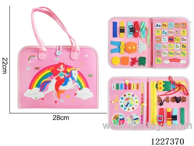 Montessori Early Learning for Kids -3 Page Rainbow Mermaid with Velcro