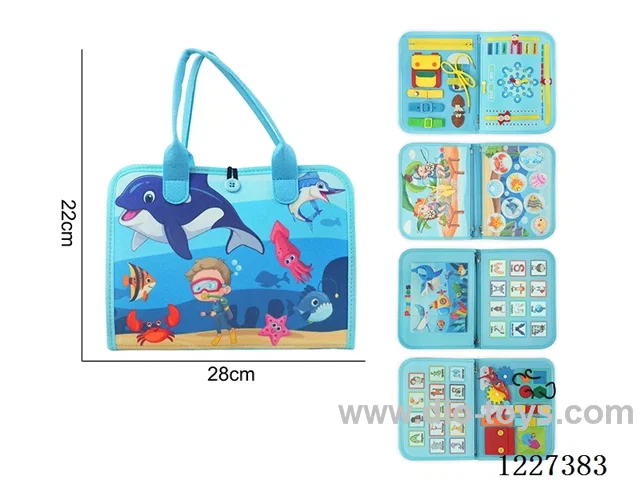 Montessori Early Learning for Kids -5-page Fishing Busy Board