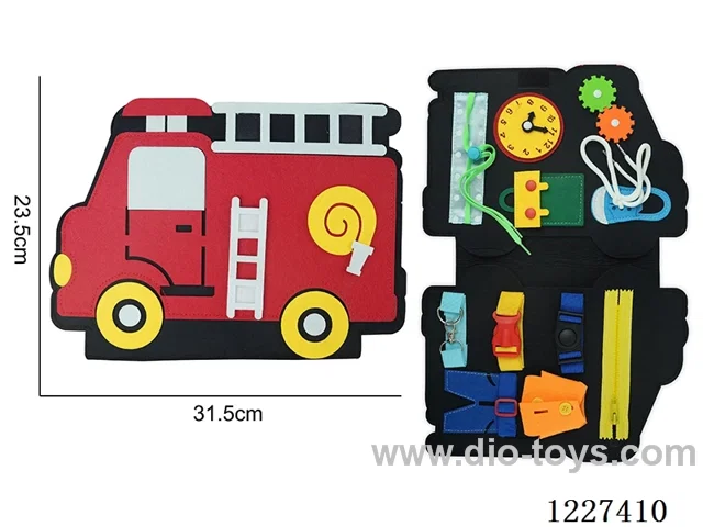 Montessori Early Learning for Kids -Single-Page Fire Truck Felt Book