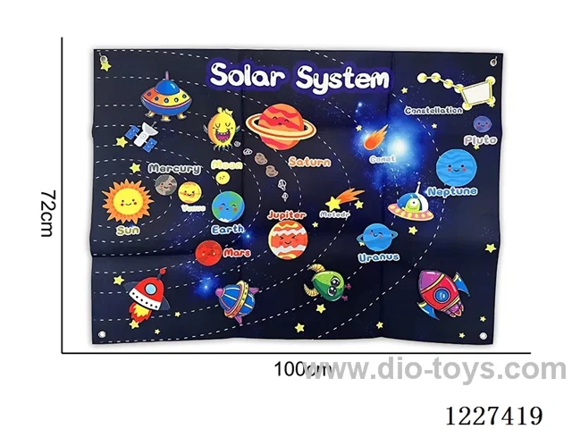 Montessori Early Learning for Kids -Learning Fleece Wall Hanging - Planets