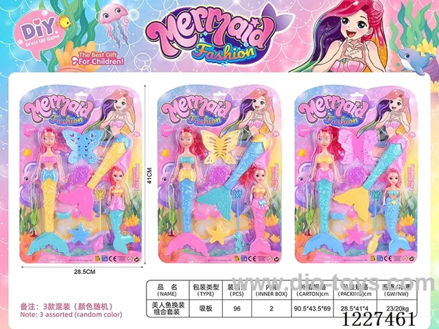Mermaid Dress Up Set 3 Mixed (random colors)