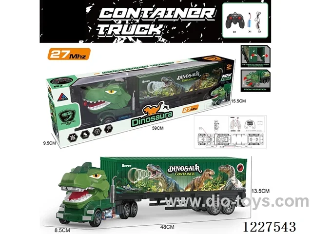 27MHZ 4ch rc container truck with light included battery
