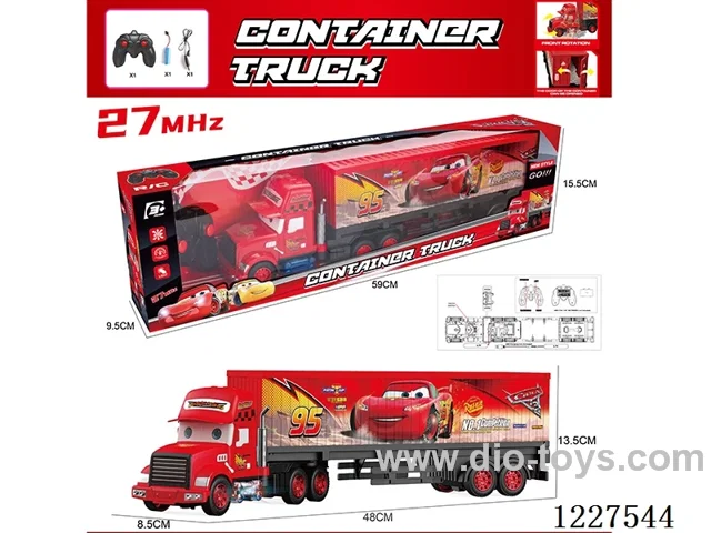 27MHZ 4ch rc container truck with light included battery