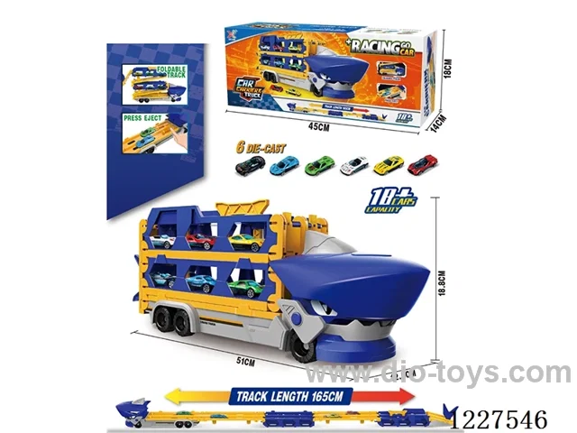 Dual Ejector Transformable Folding Track Free Wheel Car(6 Alloy Cars)