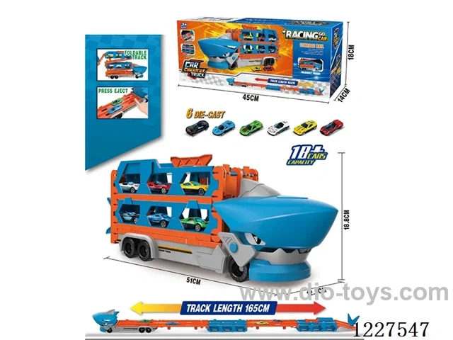 Dual Ejector Transformable Folding Track Free Wheel Car(6 Alloy Cars)