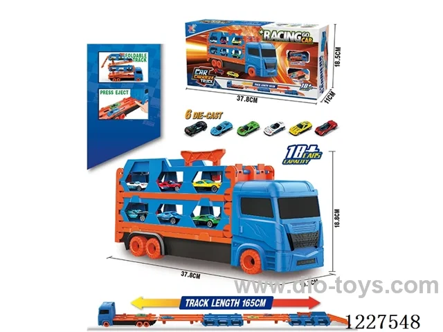Dual Ejector Transformable Folding Track Free Wheel Car(6 Alloy Cars)