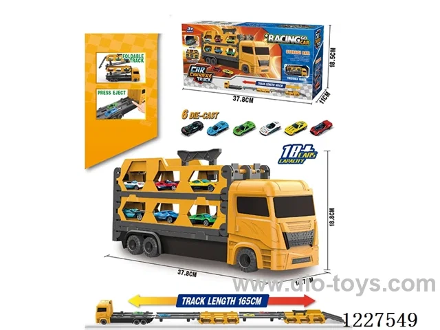 Dual Ejector Transformable Folding Track Free Wheel Car(6 Alloy Cars)