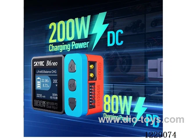 SKYRC B6neo Multi-Language Smart Balance Charger High Power DC/PD Dual Input 10A Charging