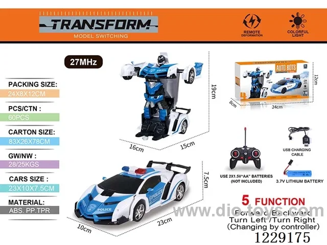 1:18 5ch rc car with light included battery）