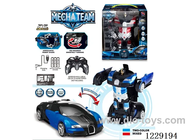 1：18 40MHZ 5ch rc transformer car included battery
