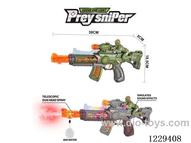 B/O Retractable Gun W /L/M/Spray