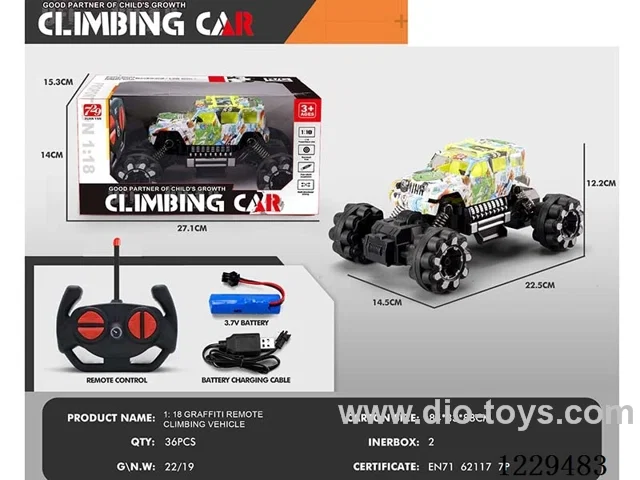 1:18 4ch graffiti RC climbing car included battery