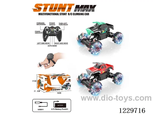 2.4G Stunt Sidewalk RC Car + Sensor Watch(Included Battery) USB Cable
