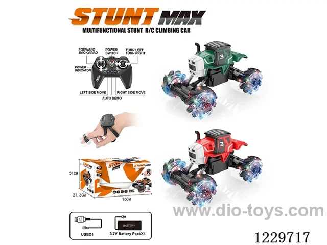 2.4G Stunt Side-by-Side RC Car + Sensor Watch (Included Battery) USB Cable