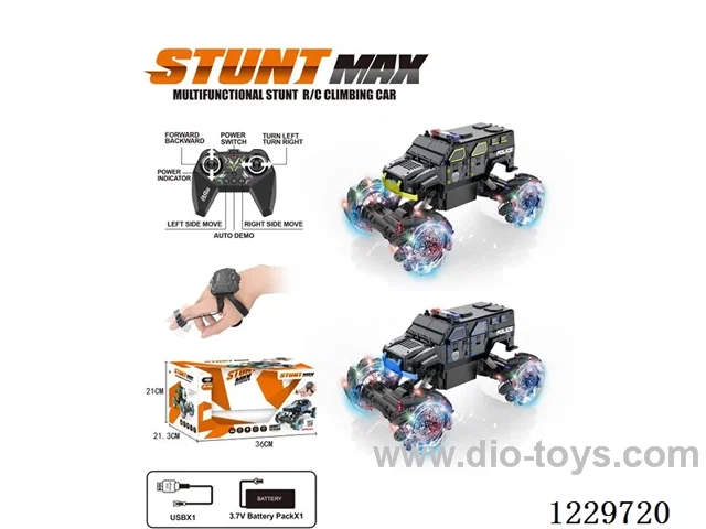 2.4G Stunt Side Walking RC Car + Induction Watch (included battery) USB Cable