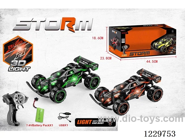 2.4G high speed translucent RC car + lights (included battery USB cable)