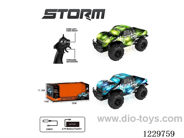 2.4G high speed translucent RC car + lights (included battery)
