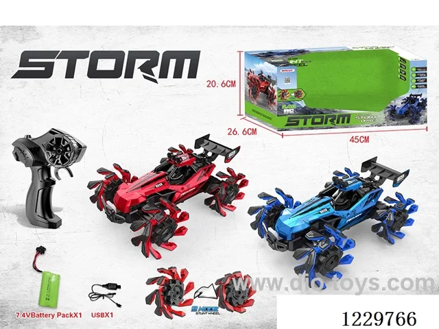 2.4G Explosive Wheel RC Stunt Alloy Car Included Battery