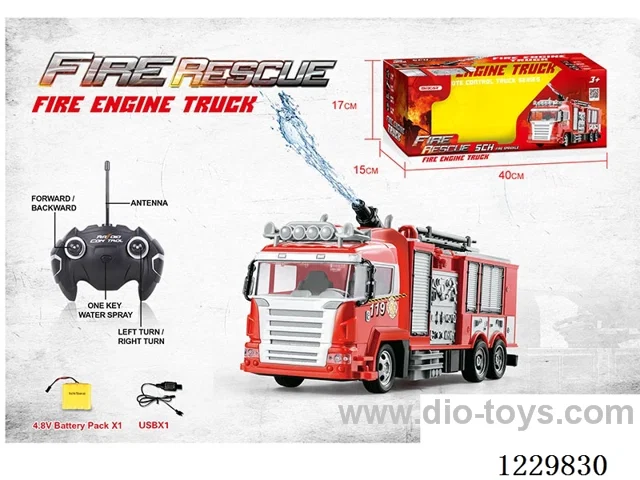 5ch Sprinkler Fire RC Vehicle + Lights + Sound (Included Battery) USB Cable