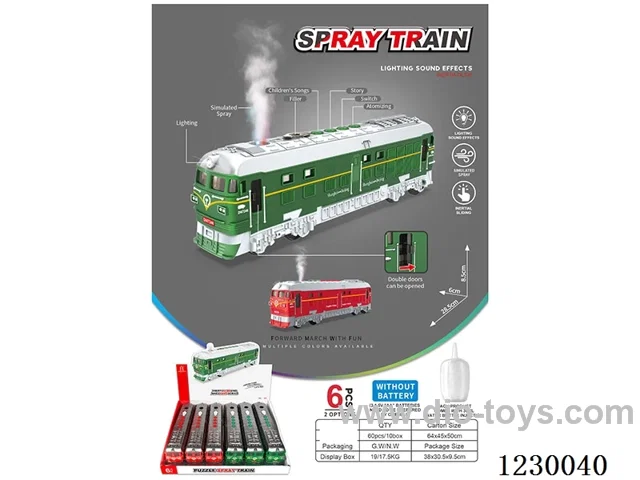 Early Learning Spray Train 6PCS-Inertia/Story/ Music/Lighting