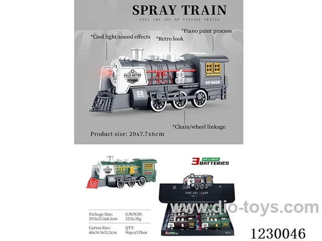 Simulation Steam Train 8PCS-Inertia with Lighting
