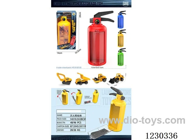 Fire extinguisher storage + 4PCS free wheel construction vehicles
