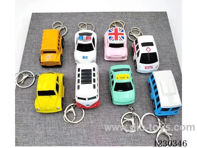 1:64 Pull Back Alloy Cartoon Car Key Chain