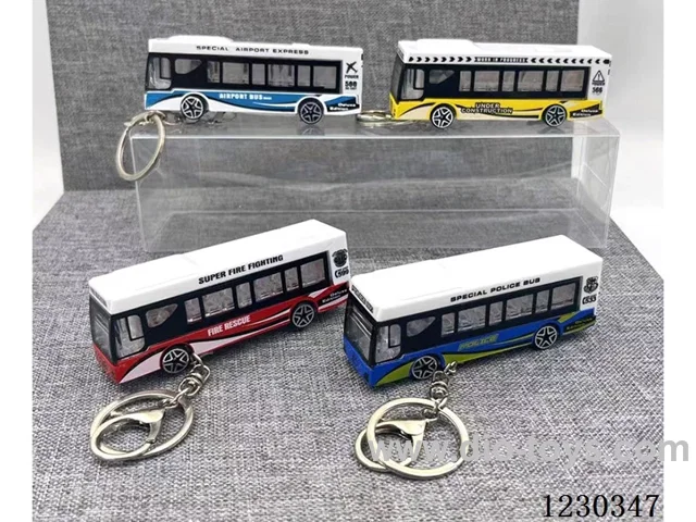 1:64 Free Wheel Alloy Bus Key Chain
