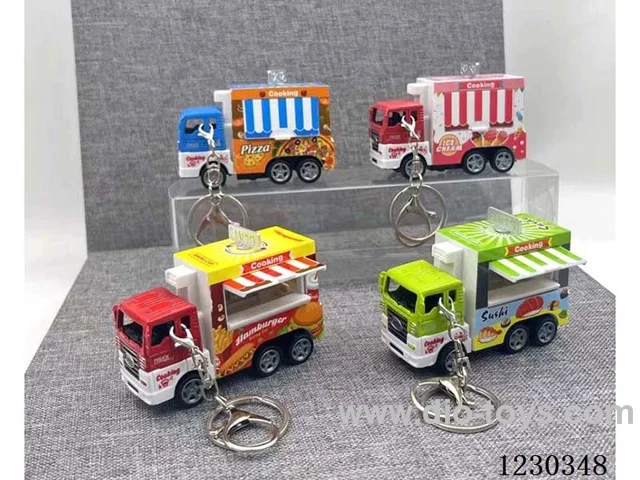 1:64 Pull Back Alloy Food Truck Key Chain