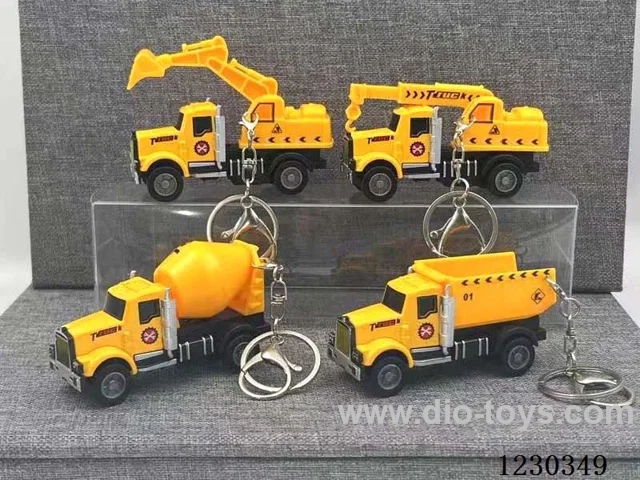 1:64 Pull Back Alloy Construction Vehicle Key Chain