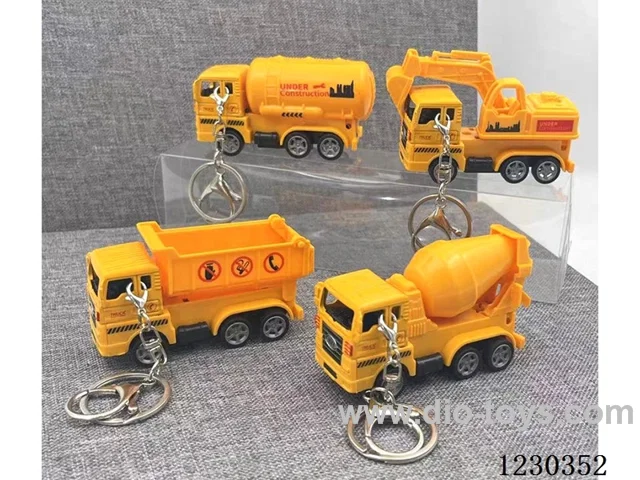 1:64 Pull Back Alloy Construction Vehicle Keychain
