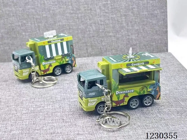 1:64 Pull Back Alloy Dinosaur Vehicle Keychain