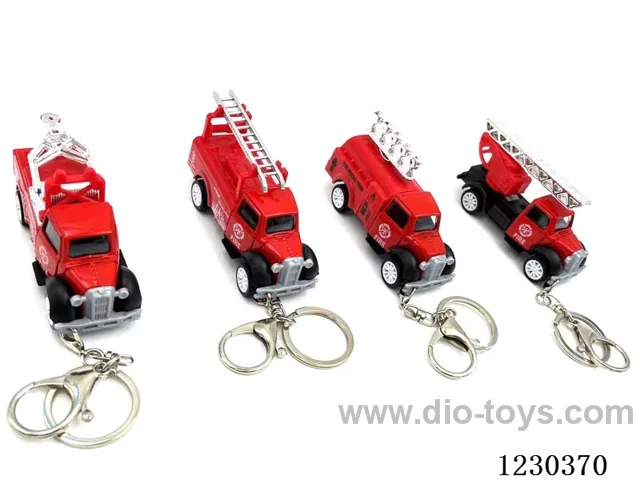 1:64 Pull Back Alloy Fire Truck Key Chain