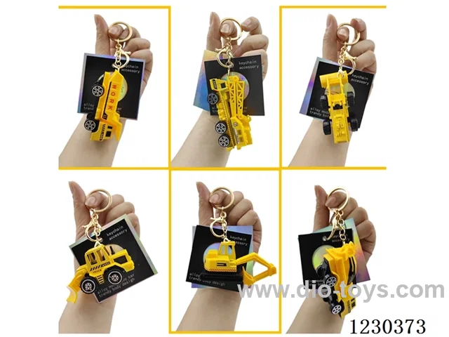 1:64 Free Wheel Alloy Construction Vehicle Key Chain