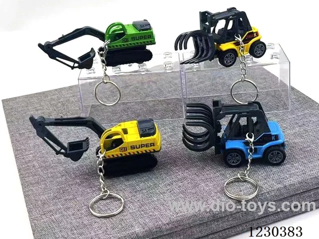 1:64 Pull Back Alloy Construction Vehicle Key Chain