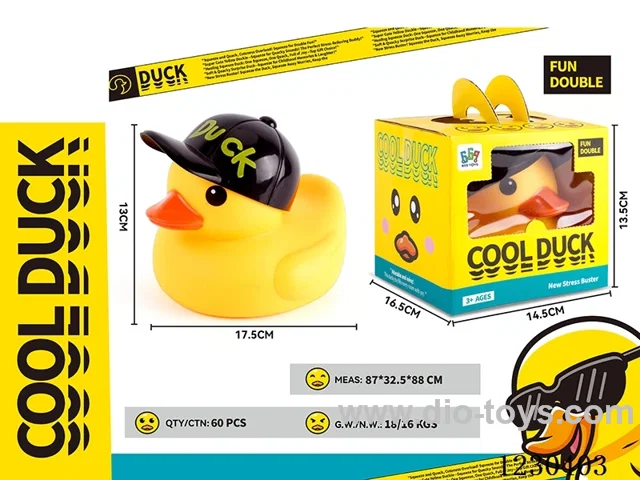 Rubber BB Whistle No. 1 Large Duck + Baseball Cap + Backing Sticker