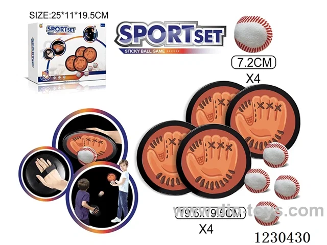 4 Hand Throw Balls + 4 Baseballs