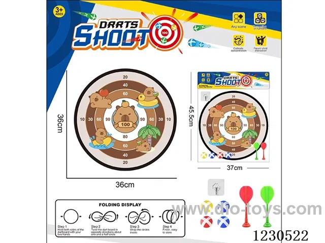 Capybara Dartboard Sticky Ball Cloth Target 36CM (Customizable Pattern) - Includes Darts