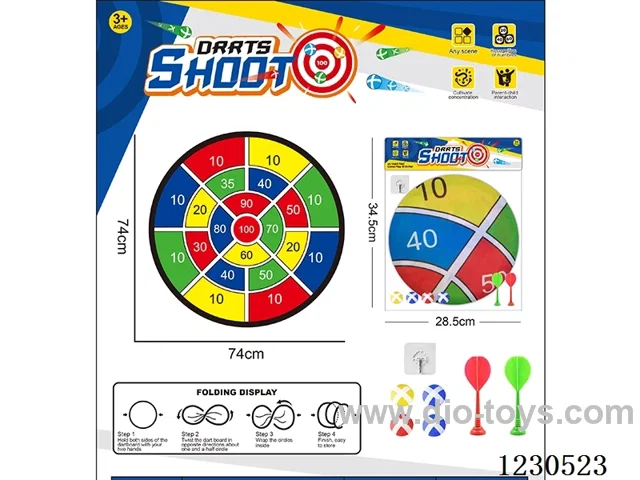 Digital Foldable Dartboard Sticky Ball Cloth Dartboard 74CM (Customizable Design) - Includes Darts