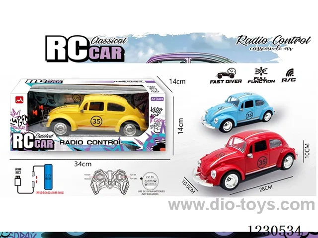 1:16 Volkswagen Beetle 4ch RC Car with Lights (Included Battery Blue/Red/Yellow)
