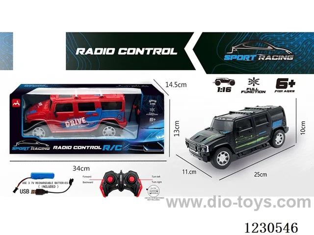 1:16 Hummer 4ch RC Car (battery included, red/black)