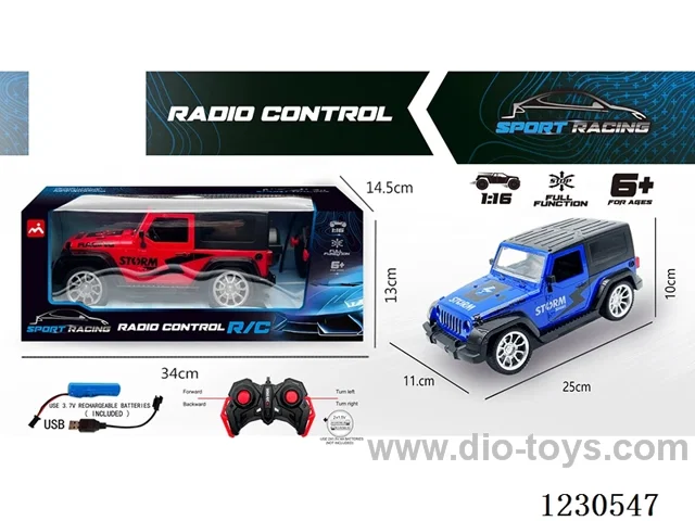 1:16 Off-road Jeep 4ch RC Car (battery included, red/blue)