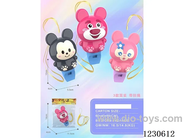 10*5.5 Disney doll whistle + lanyard, 3 types mixed