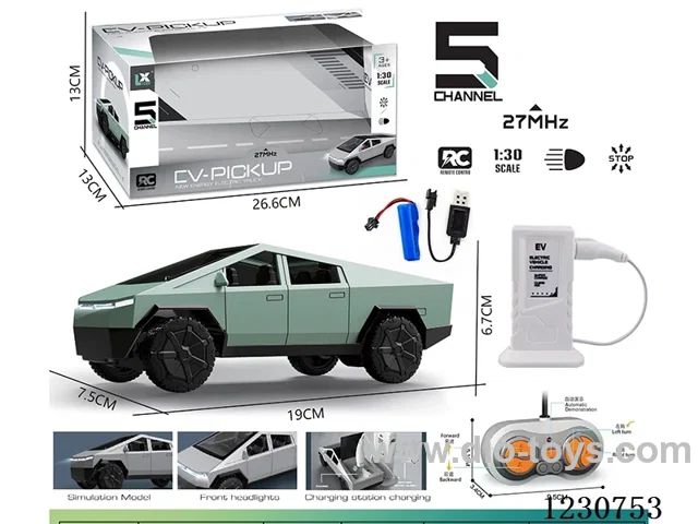 27MHZ 1:30 5ch New Energy Tesla RC Car + Charging Station Included Battery